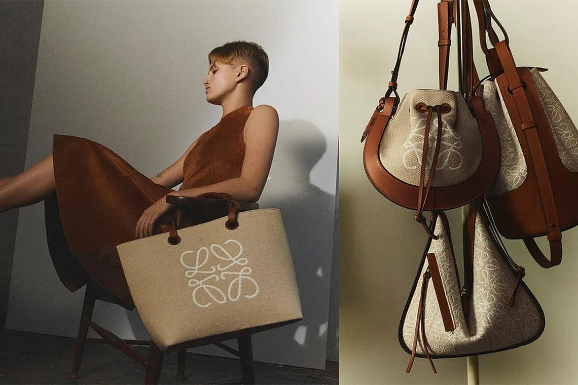 Loewe's popular bags get a summery update with canvas and its Anagram ...