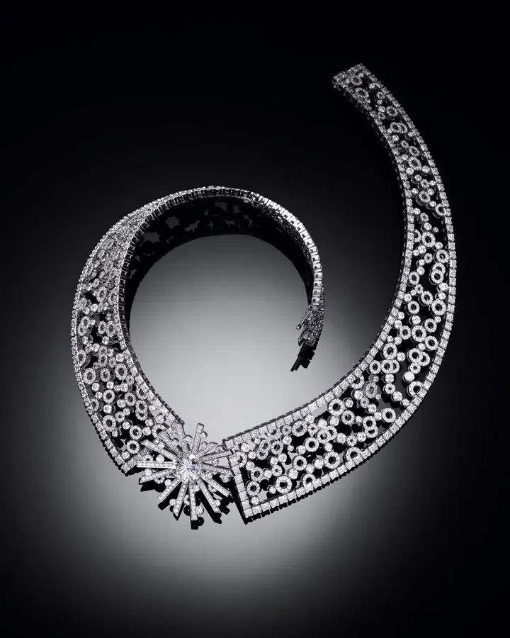 Courbet’s Constellation high jewellery necklace features a Big Bang-inspired design. (Photo: Courbet)