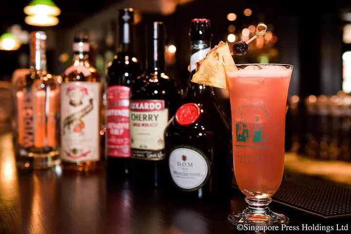 Raffles Hotel’s Long Bar reopened last week with an updated version of the iconic Singapore Sling (above), using the same recipe but new ingredients such as a new gin and a custom-made grenadine syrup.
