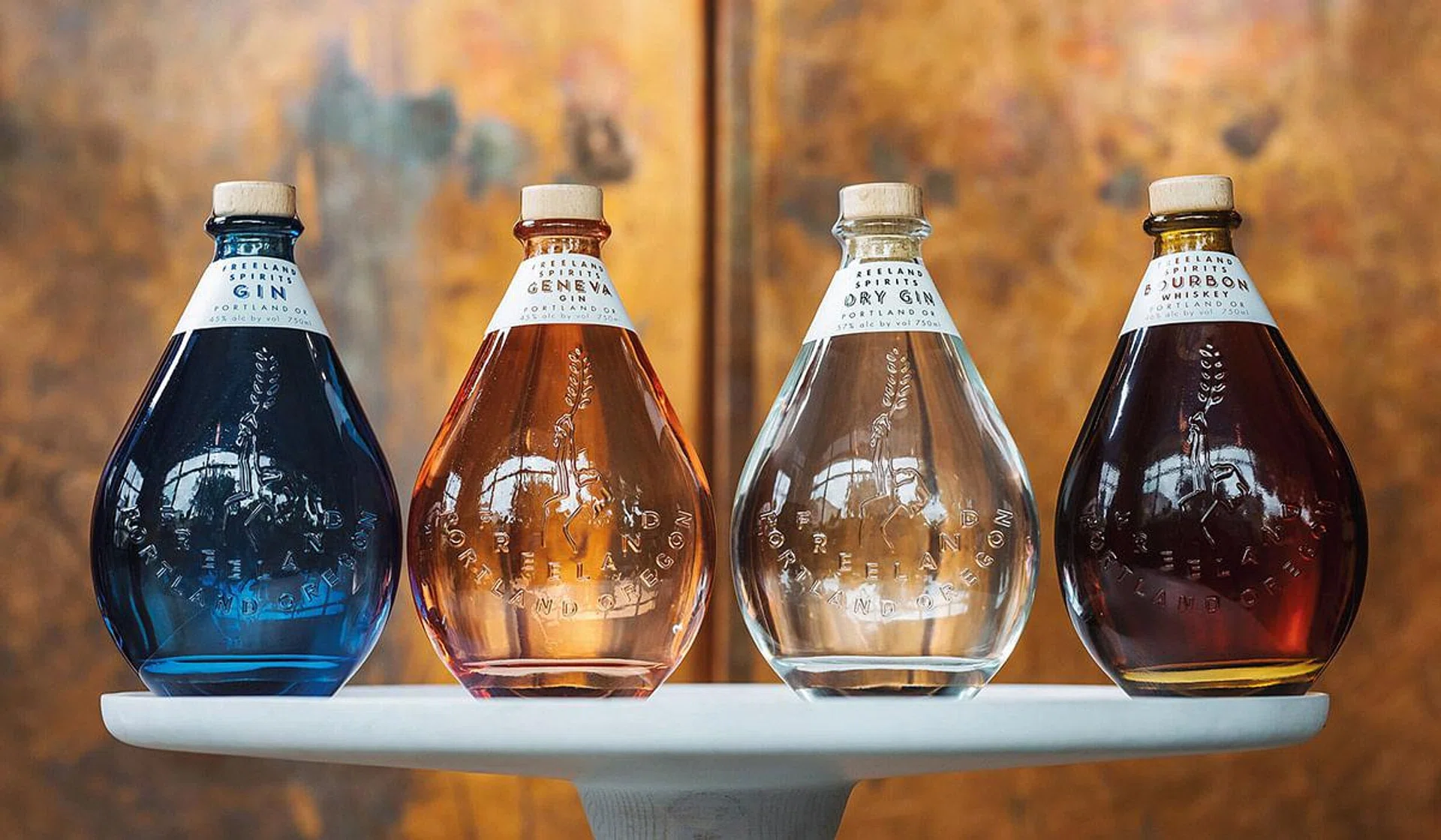 Small batch gins and bourbon.