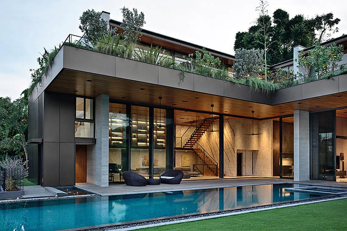 This tropical bungalow is beaming with greenery from its rooftop gardens |  PEAK Singapore