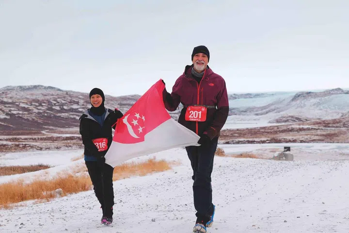We decided to run across the ice sheet by participating in the Polar Circle Half Marathon. (Photo:  Marathon Photos)