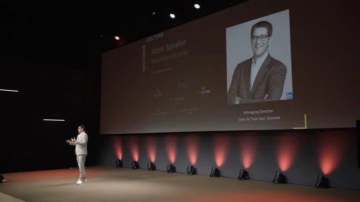 Speaker Gianfranco Ritschel comes from a long line of watchmakers and runs his luxury training company Time To Train today. (Photo: Watches and Wonders Geneva Foundation)