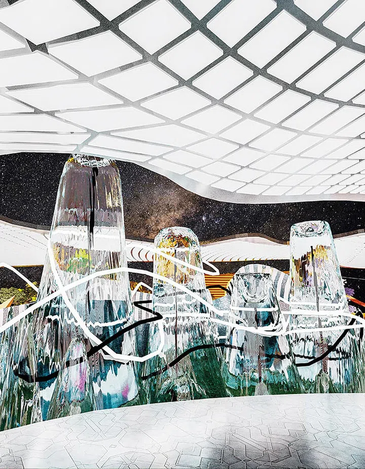 Architect Fatemeh Monfared replicated the experience of attending a music festival on metaverse platform The Sandbox.
