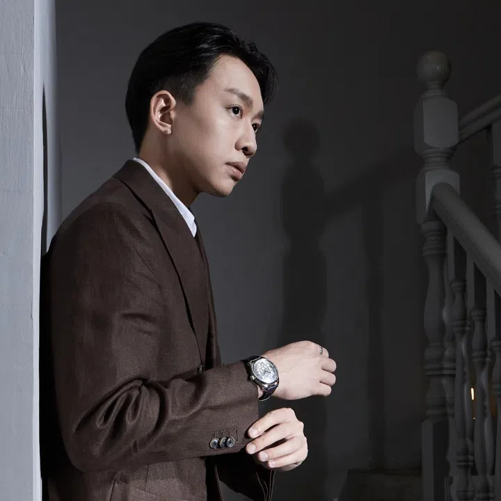 Founder of LOTH and pride of Singapore watchmaking, Tristan Ho, wearing his first creation Watch 1, which has earned a GPHG nomination for the Challenge Watch Prize 2026