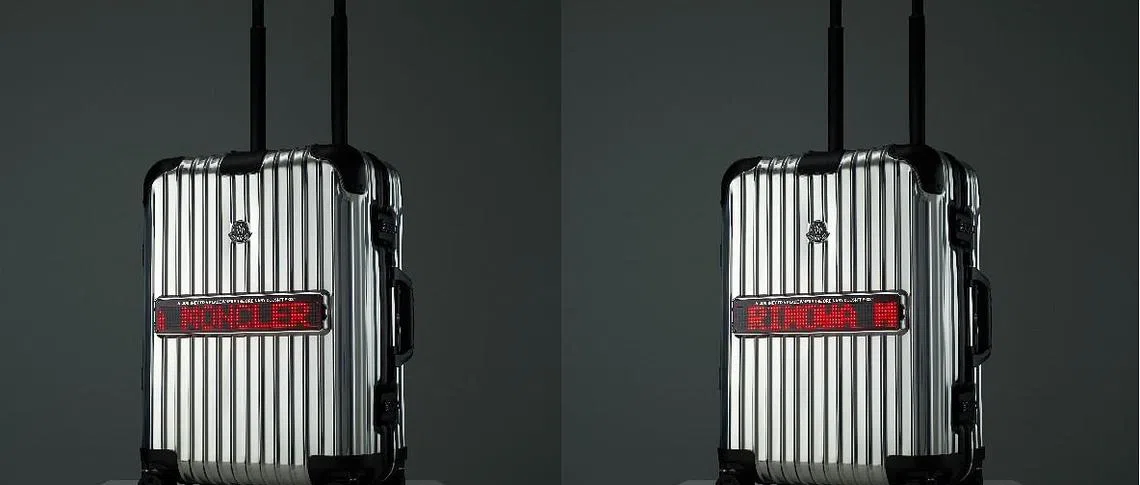 Send a message with this luggage by Moncler and Rimowa - The