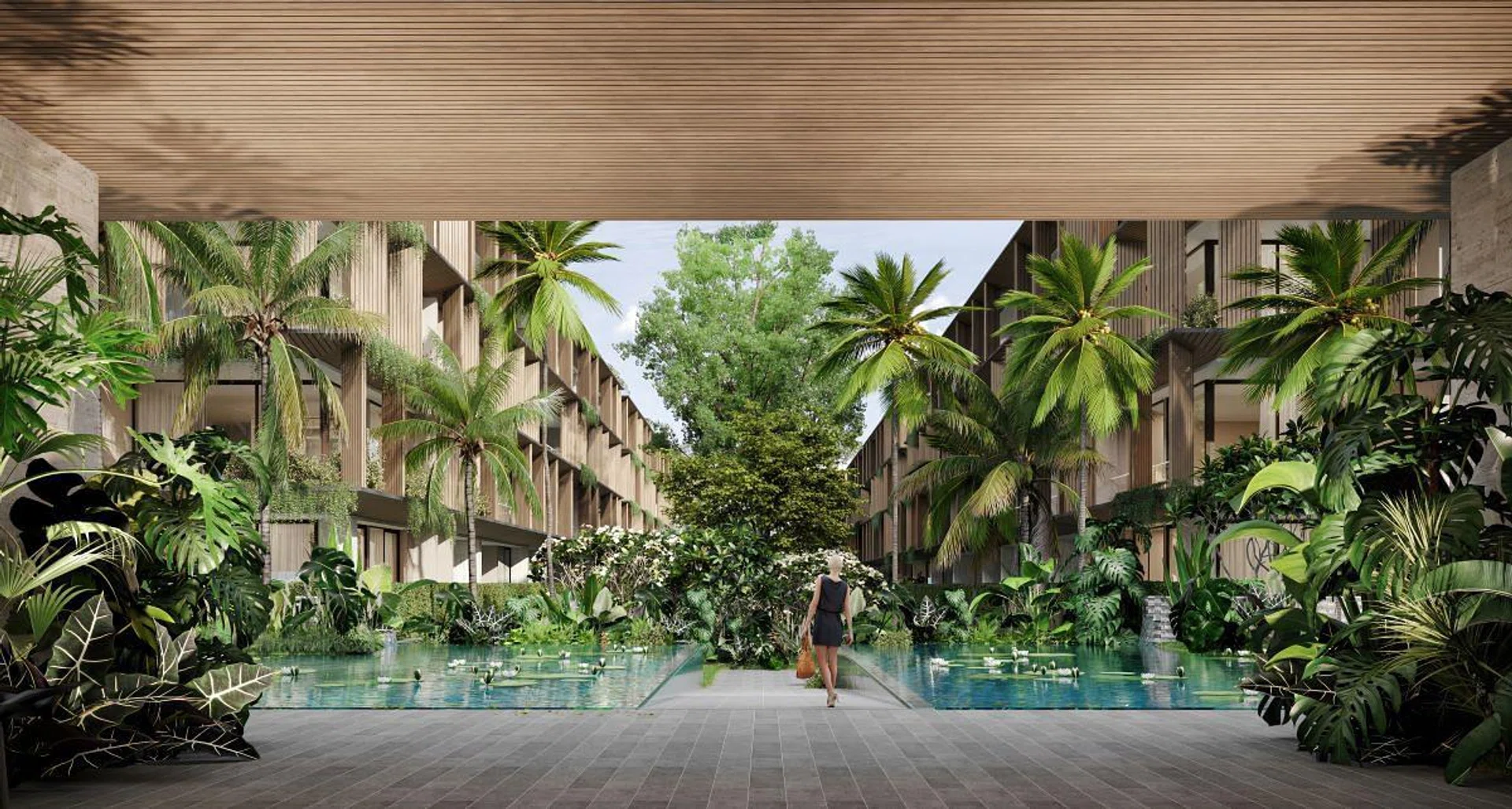 Entrance walkway leading to apartments. (Photo: Gardens of Eden)