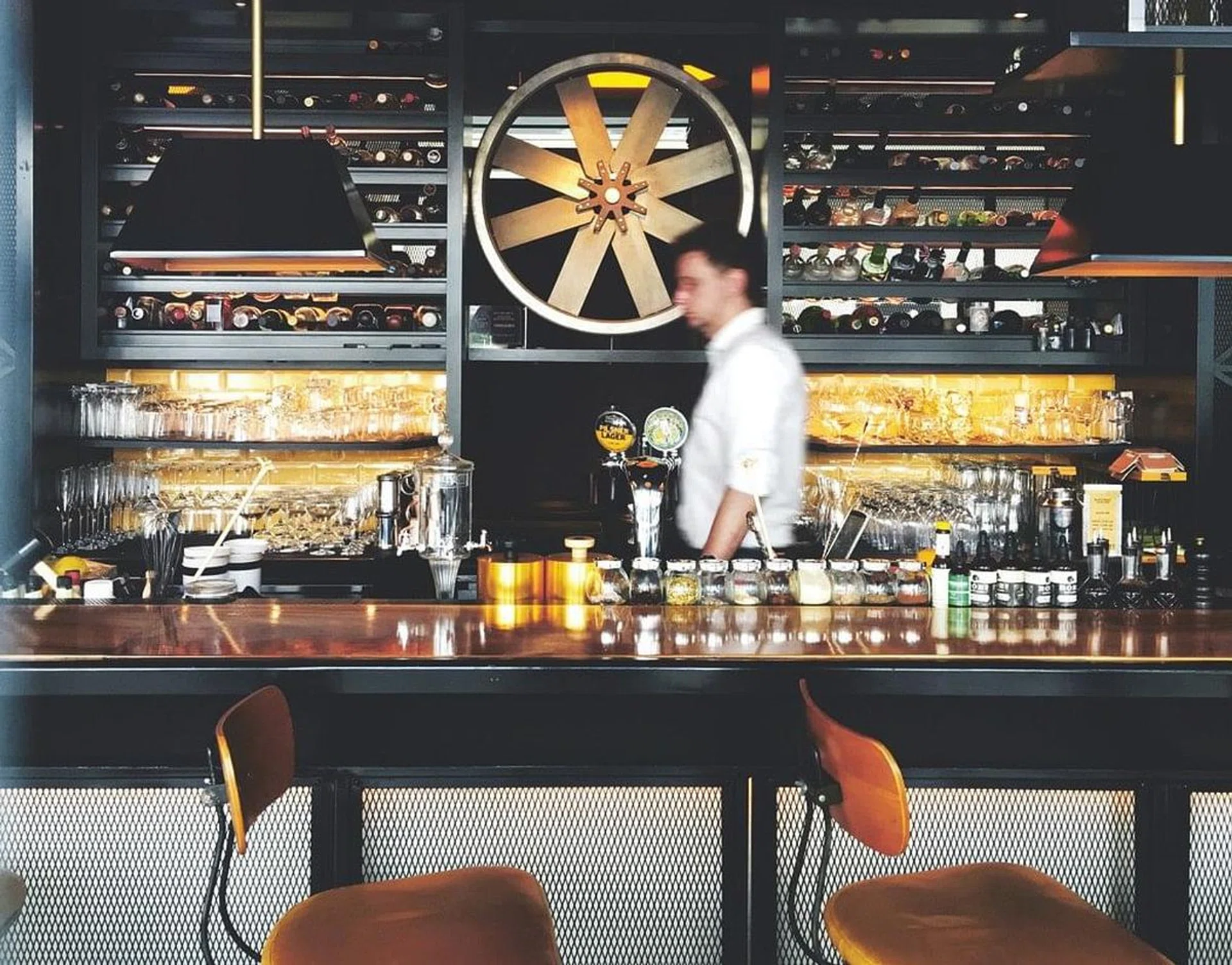 Enjoy beers on tap and a variety of wines with your mains.