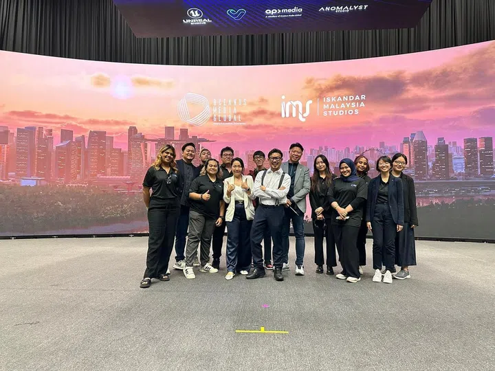 Peter Koh with the team behind Oceanus Media Global and Iskandar Malaysia Studio