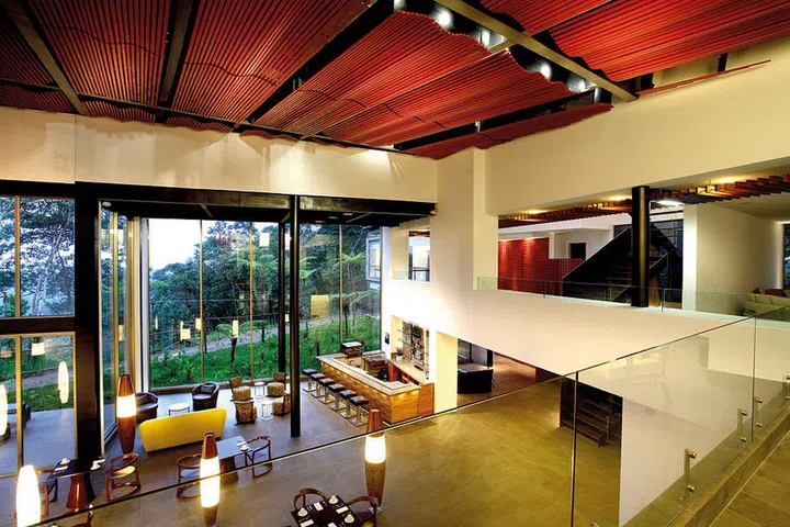 Just a three hours drive from Ecuador’s capital city Quito, Mashpi Lodge offers dramatic views with its floor-to- ceiling windows.