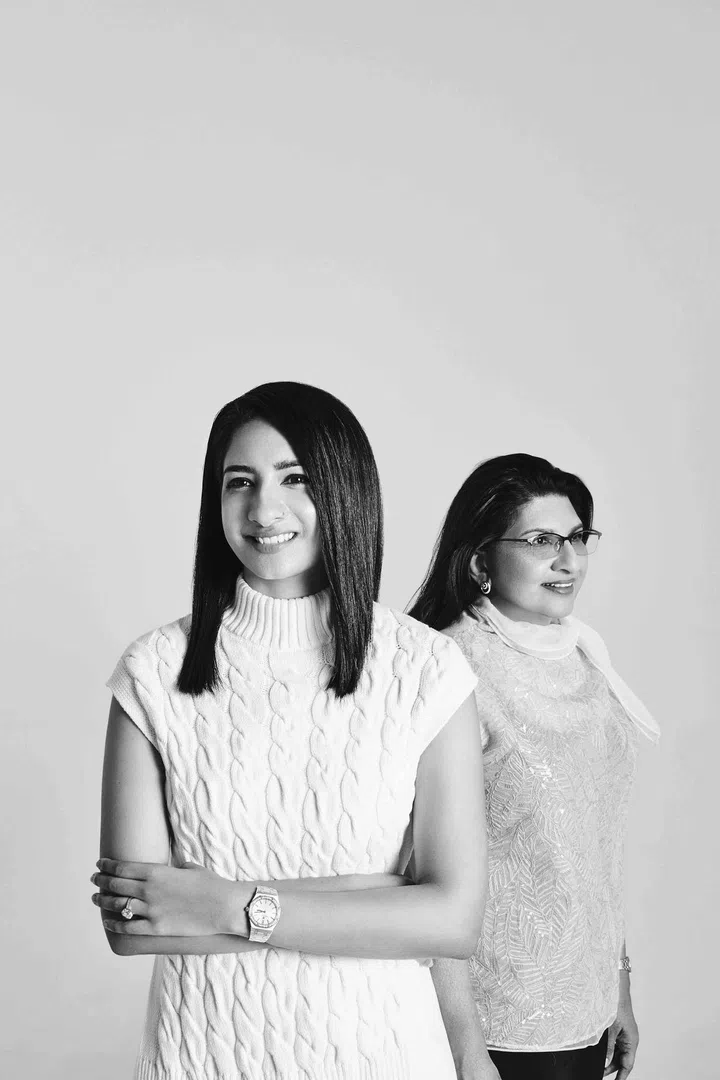 In the foreground is Shanya Amarasuriya and at the back is Nimi Amarasuriya.