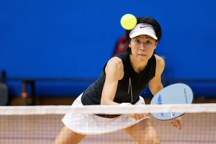 Pini Lee flew to Fountain Valley, US to play in the West Regional Championship 2021 and won the 50+ Women’s Doubles Gold (Photo credit: Singapore Pickle-Ball Association)  