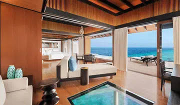 Westin Maldives Overwater suite pool living room