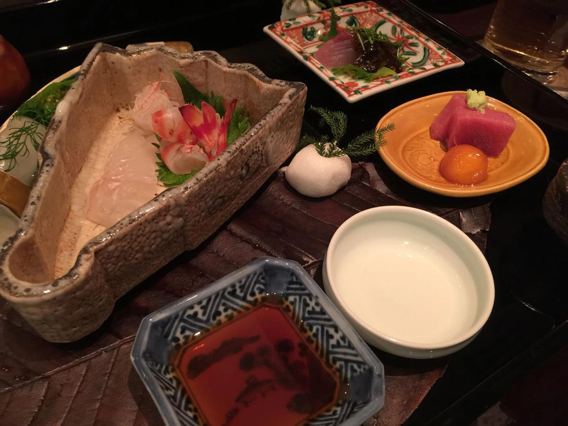 At just 12,000 yen, Koryu's Michelin dining experience is hard to beat. Dinner includes this sashimi platter.