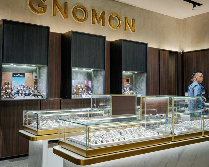 Interior of Gnomon Watches at Millenia Walk in Singapore, a specialist retailer of mechanical and independent watches.