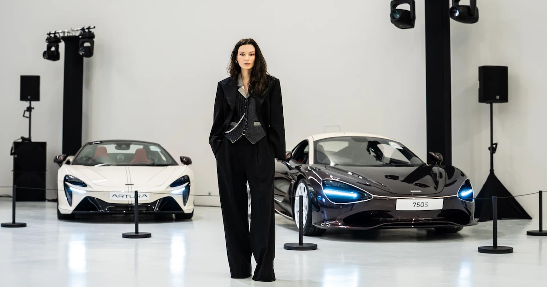 Chelsea Scott-Blackhall with the McLaren Artura Spider and 750S Coupe