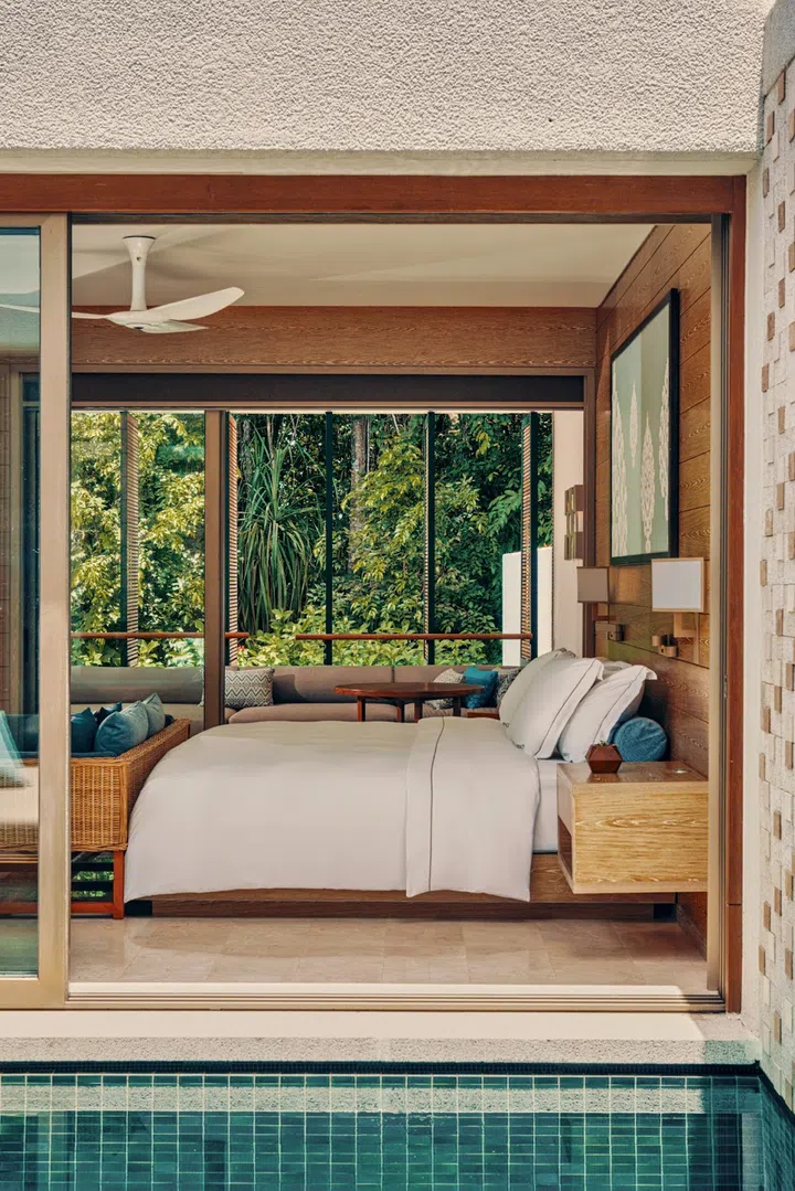 The Rainforest Suite King Room opens up by the pool. (Photo: One&Only Desaru Coast)