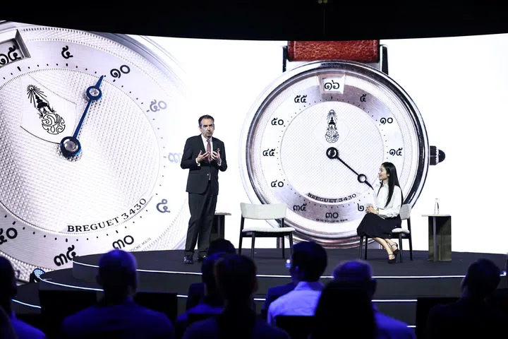 Vice president and head of patrimony of Breguet, Emmanuel Breguet, offering insights at the 225th Anniversary of the Tourbillon symposium at Siam Paragon Bangkok Watch Week