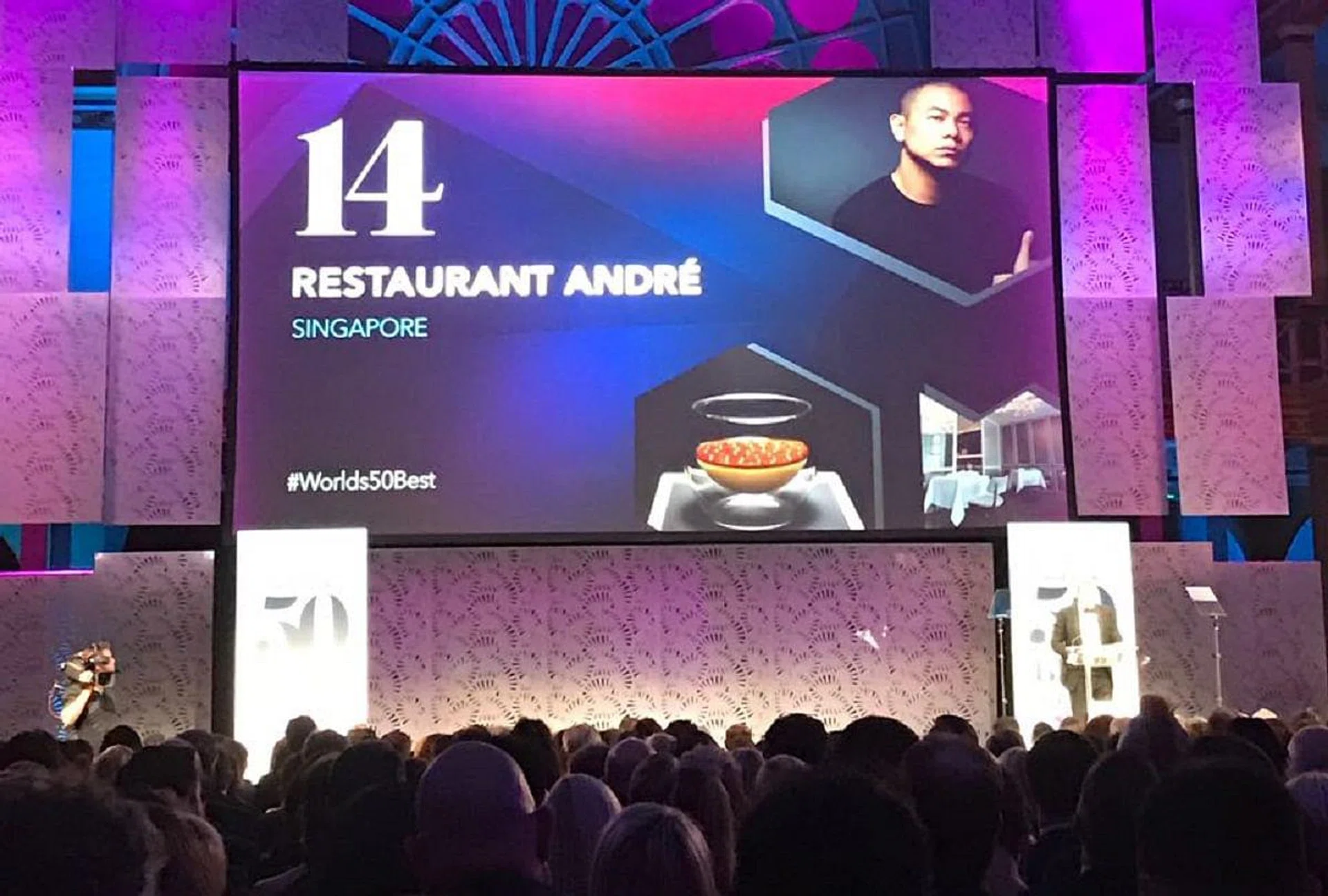 At #14 is Singapore's only entry: Restaurant Andre.