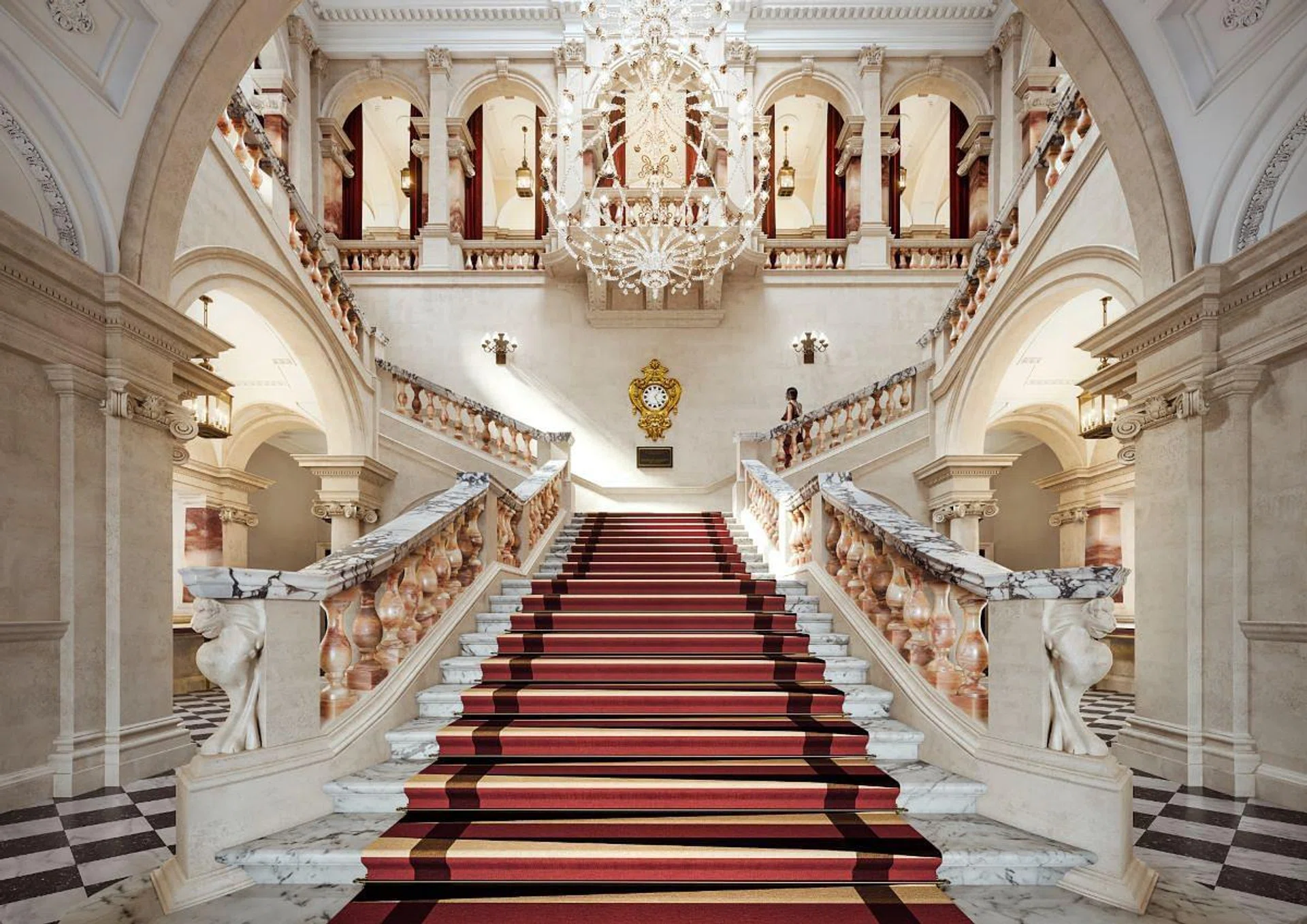 The Grand Staircase at Raffles London. (Photo: Raffles London at The OWO)