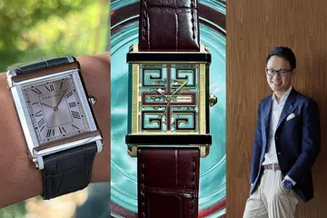 Watch collector Lim U-Shaun and his Cartier Privé Tank Chinoise watches