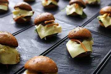 Beef cheek rendang burger with achar and cheddar cheese (Chef Matthew Lee) Web