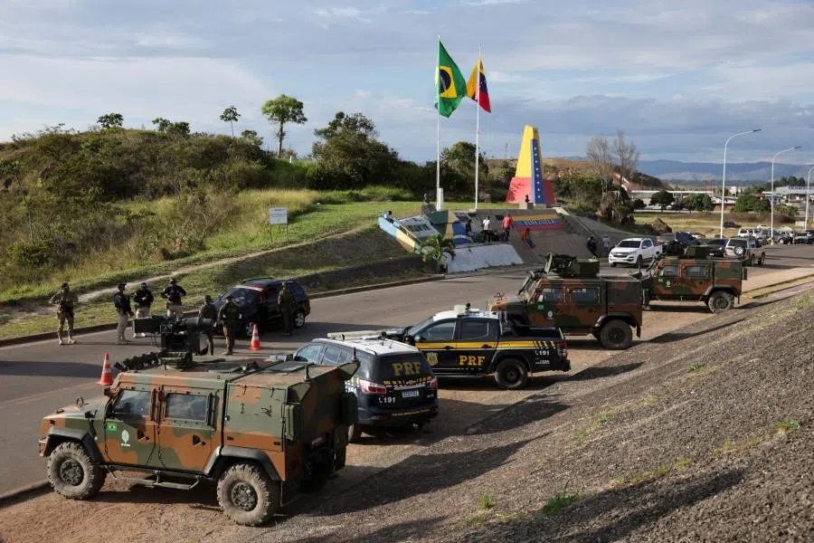 A view of the border between Venezuela and Brazil, after the US launched an attack on Venezuela, capturing its president, Nicolas Maduro, and his wife, Cilia Flores, in Pacaraima, Roraima, Brazil, on 5 January 2026. (Bruno Kelly/Reuters)