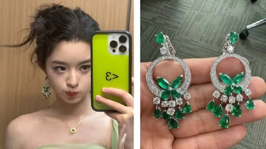 Chinese actress Huang Yang Tian Tian, and the earrings that stirred a controversy. (Huang Yang Tian Tian’s RedNote account)
