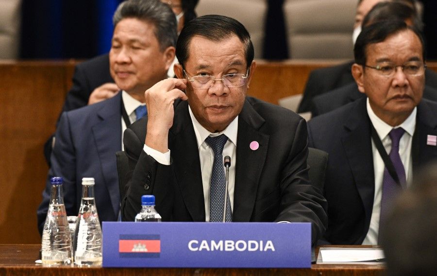 Cambodian Prime Minister Hun Sen participates in the US-ASEAN Special Summit at the US State Department in Washington, DC, on 13 May 2022. (Brendan Smialowski/AFP)