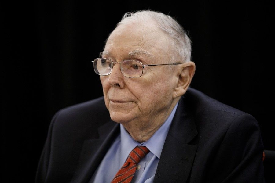 Charlie Munger, vice-chairman of Berkshire Hathaway Inc., listens before the Daily Journal Corp. shareholder meeting in Los Angeles, California, US, on 14 February 2019. (Patrick T. Fallon/Bloomberg)