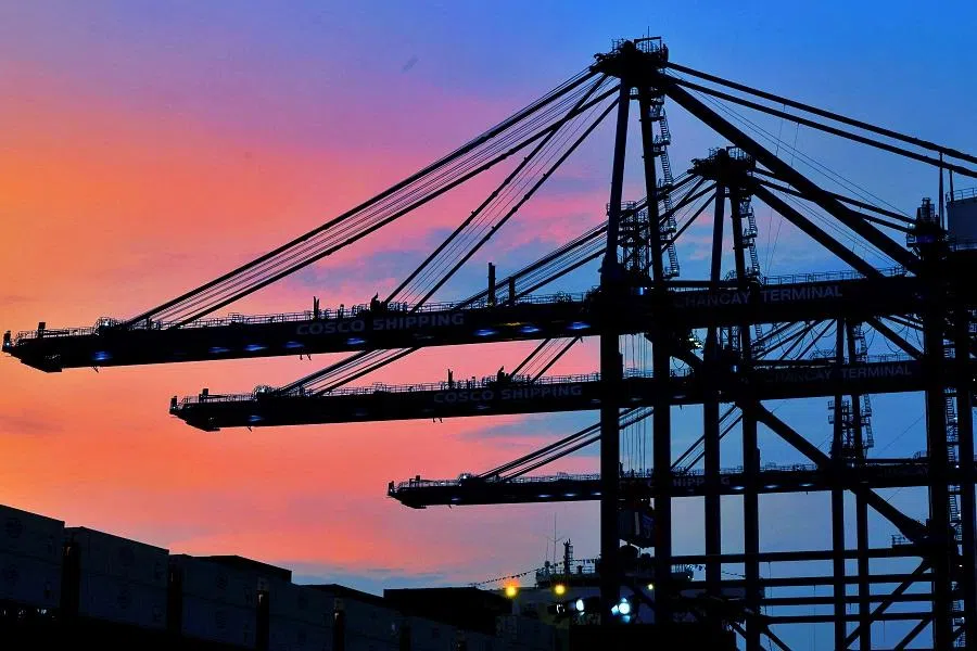 A view of cranes at China’s state-owned Cosco Shipping Chancay port inaugurated during the APEC Summit, in Chancay, Peru, in this handout image released on 14 November 2024. (APEC Peru/Handout via Reuters)