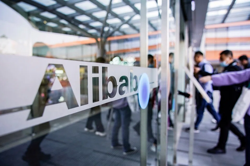 The Alibaba Group signage is seen during the company's 11.11 Singles' Day global shopping festival at their headquarters in Hangzhou, Zhejiang province, China, 11 November 2020. (Aly Song/Reuters)