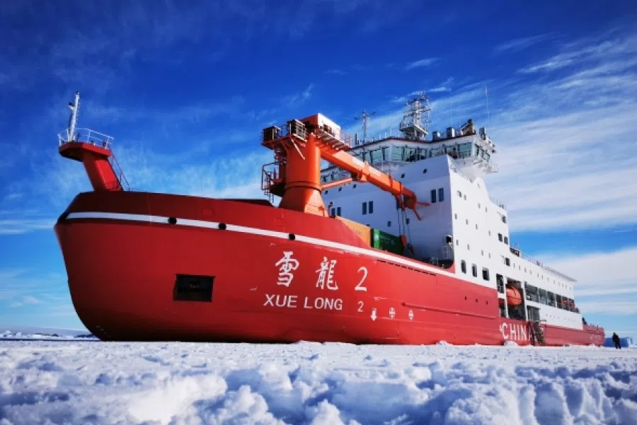 The Xuelong 2 in the Arctic. (Polar Research Institute of China website)
