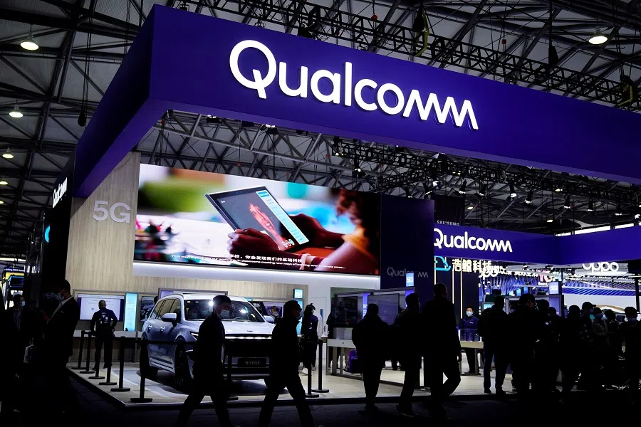 People visit a Qualcomm booth at the Mobile World Congress (MWC) in Shanghai, China, 23 February 2021. (Aly Song/File Photo/Reuters)