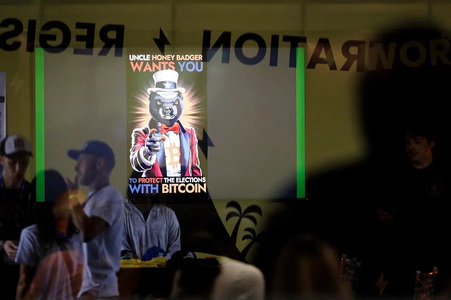 People take part in a workshop during Adopting Bitcoin 2024 – The high signal Bitcoin conference for builders, in Nuevo Cuscatlan, El Salvador, on 16 November 2024. (Jose Cabezas/Reuters)