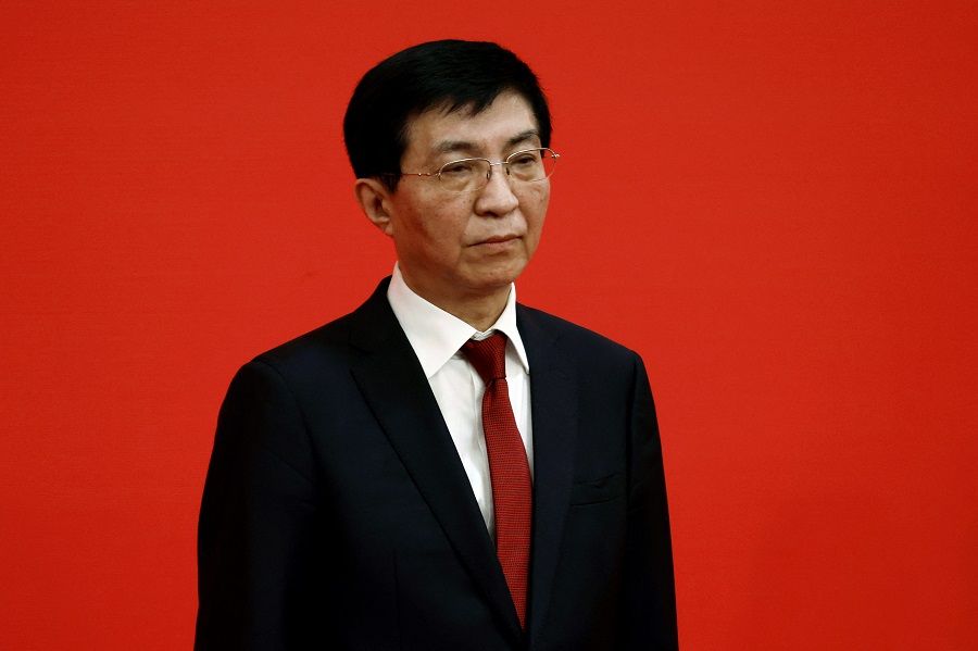 New Politburo Standing Committee member Wang Huning meets the media following the 20th Party Congress of the Communist Party of China, at the Great Hall of the People in Beijing, China, 23 October 2022. (Tingshu Wang/Reuters)