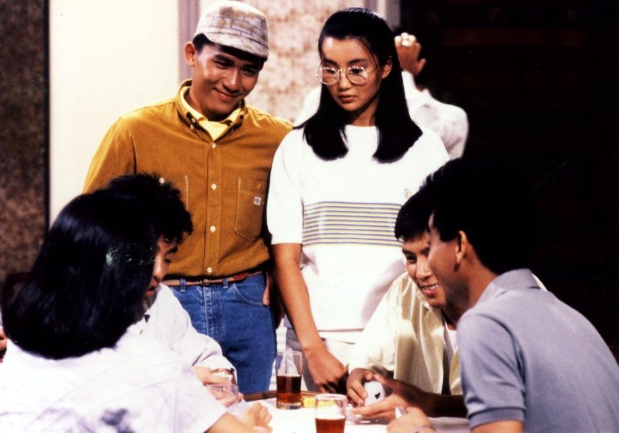 Tony Leung Chiu-wai and Maggie Cheung in a scene from Police Cadet '84 (新扎师兄). Both had a wide fan base.
