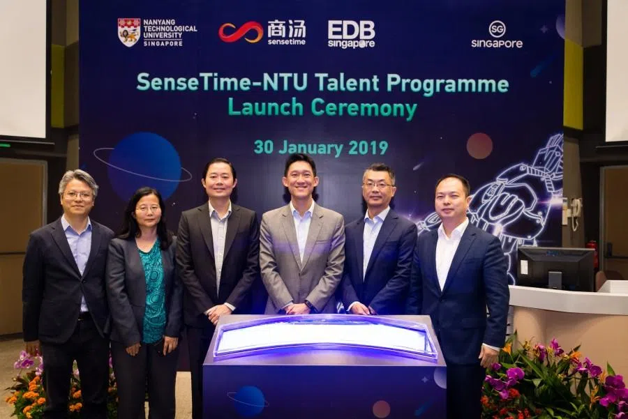The launch of the talent programme between SenseTime and Nanyang Technological University in 2019. (Nanyang Technological University website)