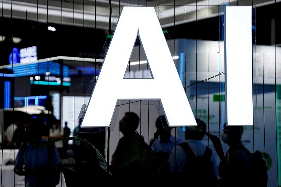 An AI (artificial intelligence) sign is seen at the World Artificial Intelligence Conference (WAIC) in Shanghai, China, on 6 July 2023. (Aly Song/Reuters)