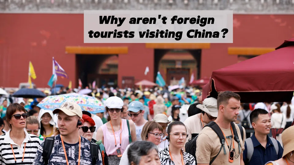 Foreign tourists visit the Palace Museum in Beijing, China, on 9 July 2024. (Reuters)