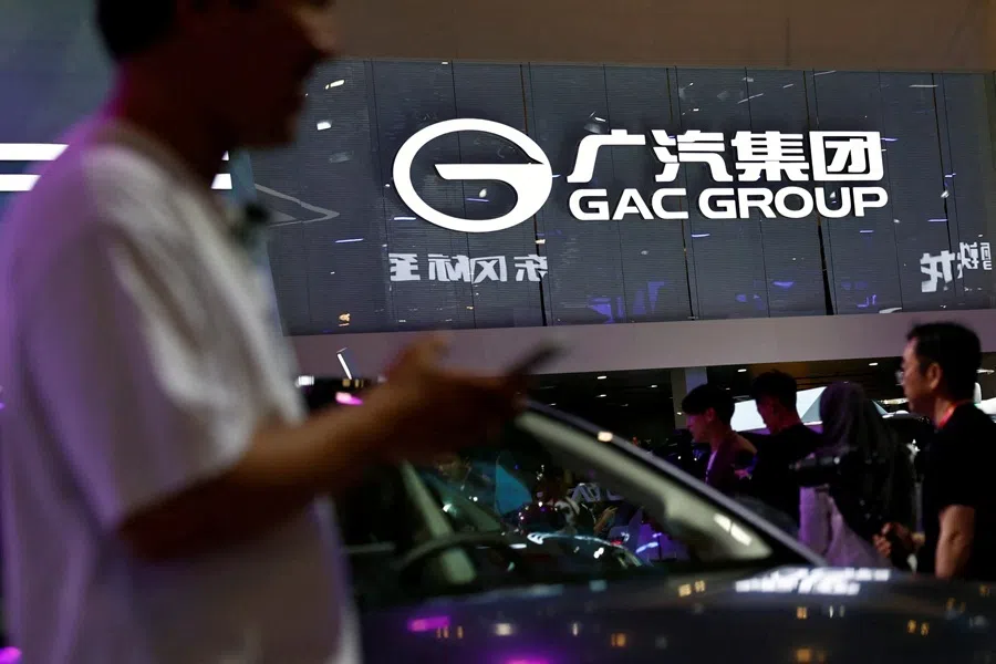 People visit the booth of carmaker GAC Group at the Beijing International Automotive Exhibition (Auto China) in Beijing, China, 24 April 2026.