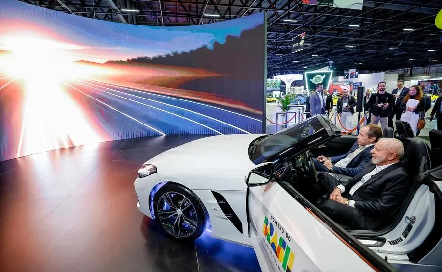 Brazil’s President Luiz Inacio Lula da Silva attends the Sao Paulo International Motor Show, in Sao Paulo, Brazil, on 20 November 2025. (Ricardo Stuckert/Brazil Presidency/Handout via Reuters)