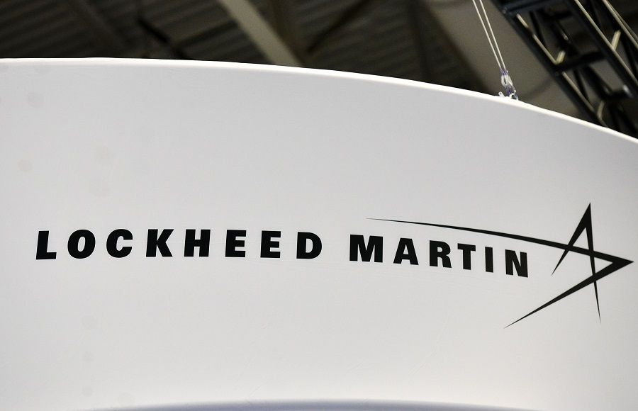 In this file photo taken on 22 October 2019, the Lockheed Martin logo is seen during the 70th annual International Astronautical Congress at the Walter E. Washington Convention Center in Washington, DC. (Mandel Ngan/AFP)