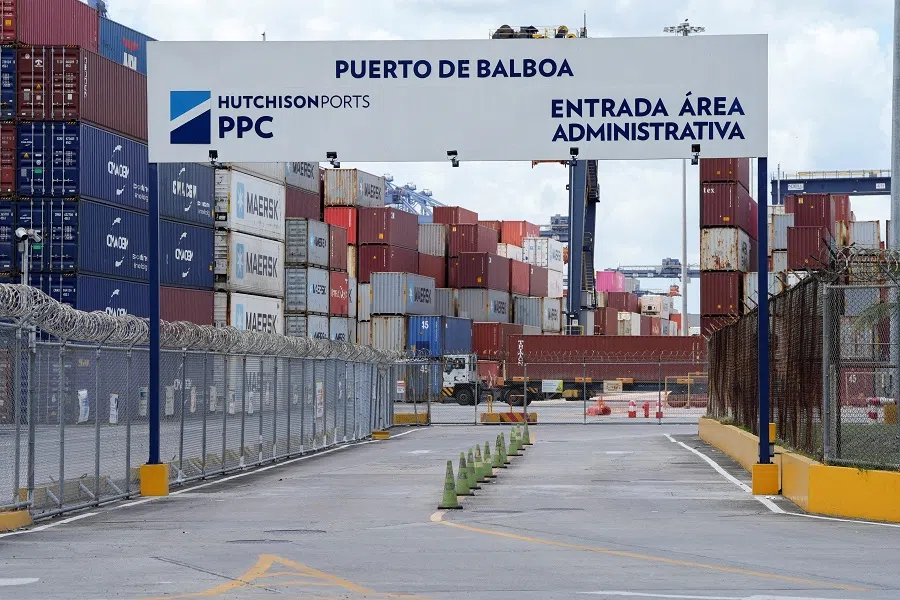 The entrance of the Balboa Port is pictured after Hong Kong’s CK Hutchison Holdings agreed to sell its interests in a key Panama Canal port operator to a BlackRock Inc-backed consortium, amid pressure from US President Donald Trump to curb China’s influence in the region, in Panama City, Panama, on 4 March 2025.