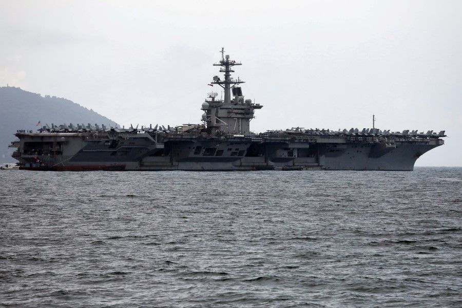The USS Theodore Roosevelt (CVN-71) is seen while entering into the port in Da Nang, Vietnam, 5 March, 2020. (Kham/REUTERS)