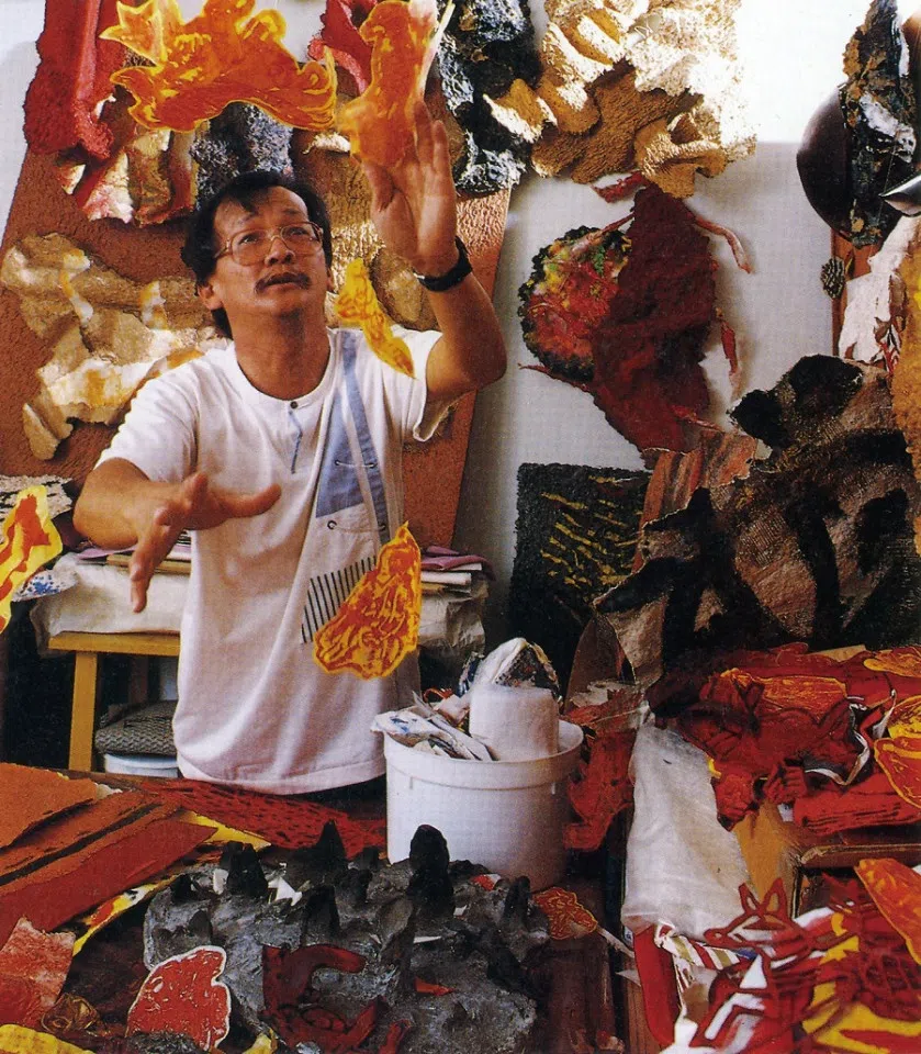 Chua Soo Bin's portrait of artist Teo Eng Seng in the book Singapore Artists Speak. (Photo provided by Teo Han Wue)