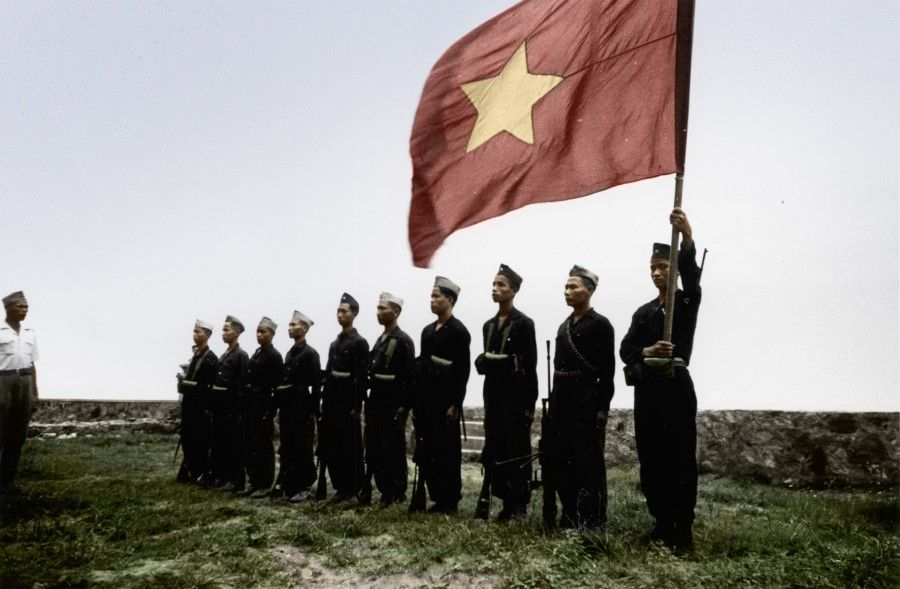 In September 1945, the Chinese army met with the Communist Party of Vietnam (CPV) in northern Vietnam. According to the plan of surrender in the China theatre, northern Vietnam was under the area to be surrendered to the Chinese army, and where the CPV-led Viet Minh troops were active. As the KMT and CCP were working together, the KMT troops and CPV were also allies.