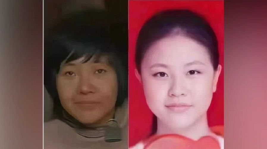 After making some comparisons, netizens believe that the chained woman (left) resembles Li Ying, a missing woman from Sichuan. (Internet)
