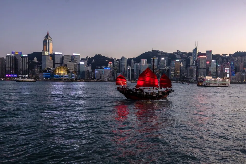 A view of Victoria Harbour in Hong Kong, China, on 12 March 2024. (Paul Yeung/Bloomberg)