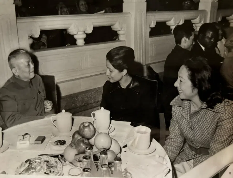 During the May Day celebrations in 1970, arrangements were made for Norodom Monineath, wife of Norodom Sihanouk, to sit atop the Tiananmen Gate.